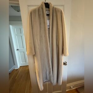 NWT Max & Moi Faux Fur Manteau Beige Long Coat